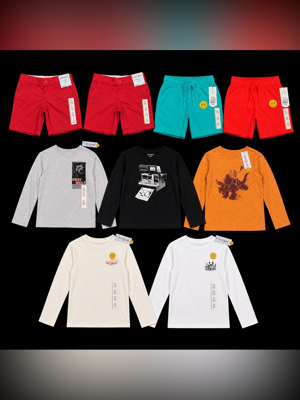 Cat & Jack Boys XS 4/5 Clothing Lot 9pc Kids NWT New Target Bundle MSRP $80